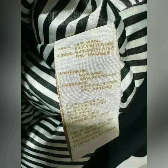 Kate Spade Black Wool Blend Peplum Pea Coat Jacket - Picture 5 of 11